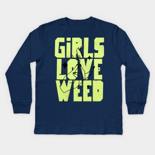 girl love weed Kids Long Sleeve T-Shirt